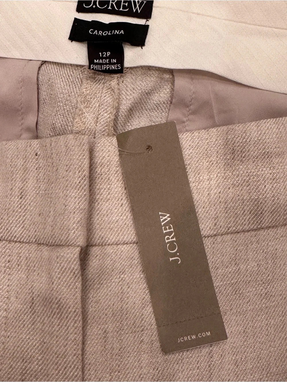 J. Crew Carolina Wide-Leg High-Waist Linen-Blend Pants NWT 12P Office Neutral
